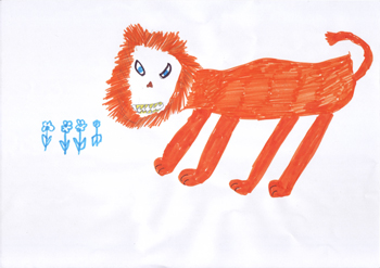 dessin lion d'un enfant enfant dyslexique
